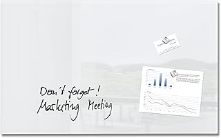 SIGEL GL131 Premium Glas-Magnettafel 78 x 48 cm super-weiß hochglänzend, SGS geprüft, einfache Montage, incl. 3 starke Magnete, für Büro, Schule & Wohnung, Artverum - Amazon Angebot