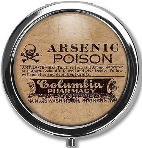 STYVO Pastillero con soporte para pastilleros, caja de almacenamiento de arsénico, estilo vintage, medicina, vitamina, organizador (arsénico), color