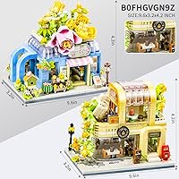 Vista 6 de Flower House Shop - Juego de construcción de jardín de flores, colorido kit de flores de bloques de construcción, ladrillos de construcción STEM