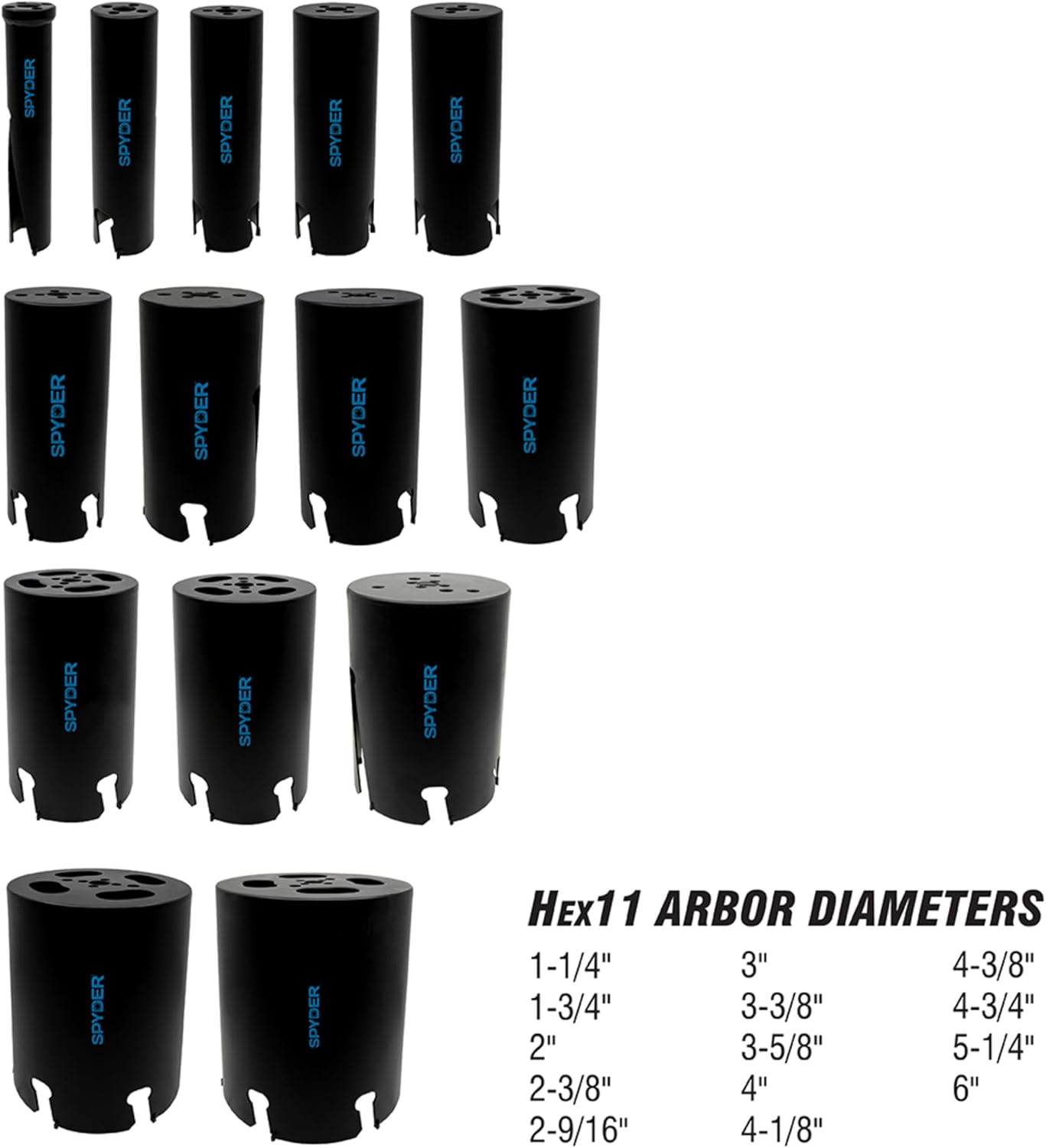 Spyder 1/2" (Hex11) High Speed Steel Deep Cut Quick Change Hole Saw Arbor Pilot Bit, 10-Bit Bulk Pack