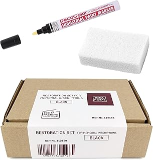 LEVIATAN Conjunto para restaurar inscrições em lápides marcador de óleo preto