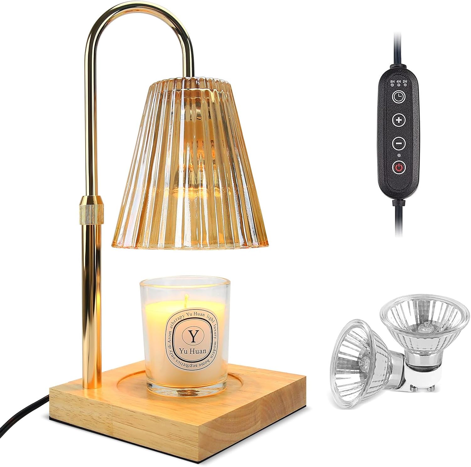 Upgraded Candle Lamp Warmer Includes 2 Light Bulbs, Candle Warmer Lamp with Timer Suitable for Any Scene, Lamp Candle Warmer for Family and Friends, with Creating Candle Lamp Perfect Life.