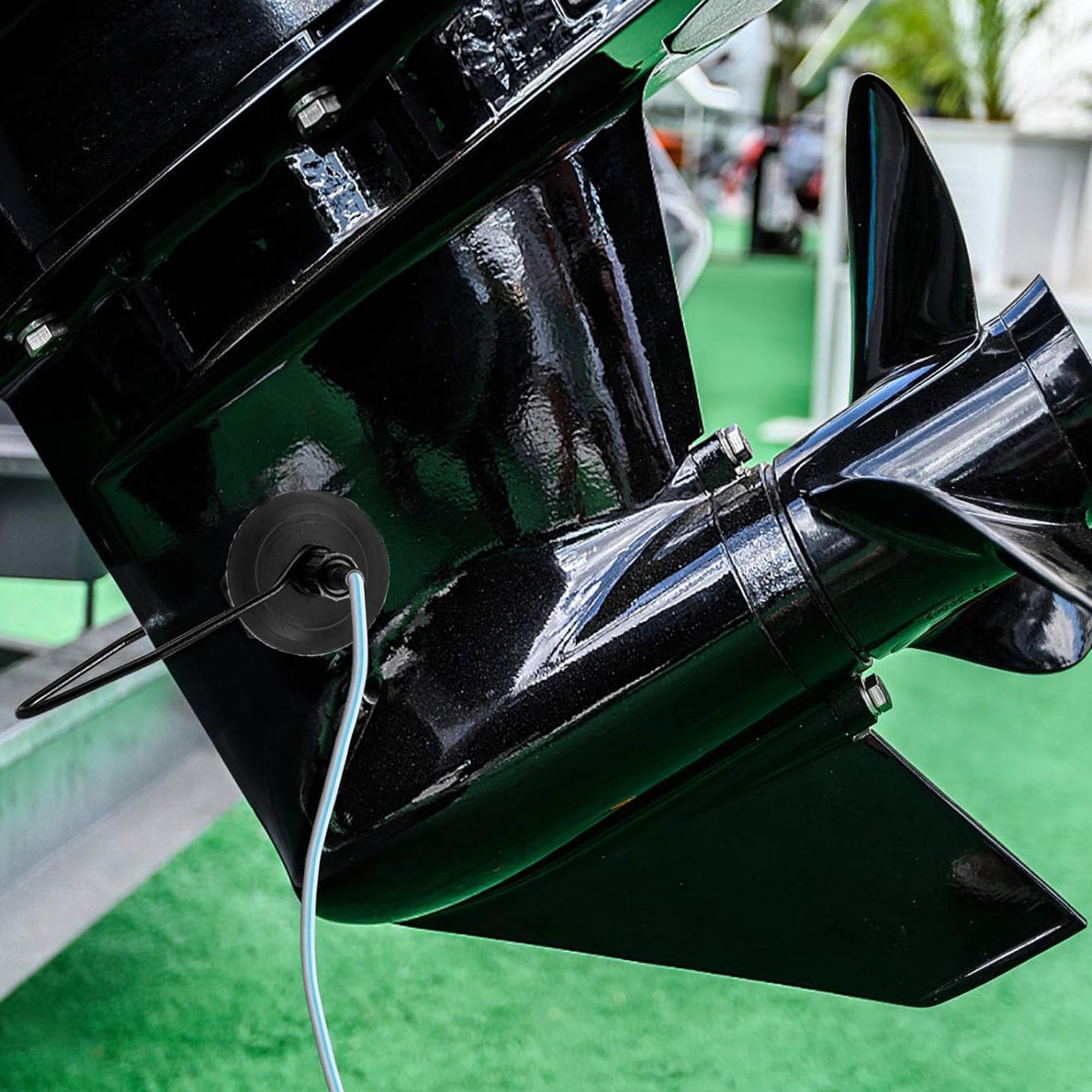 QANYEGN Universal Round Muff Motor, Ear Muff Motor Flush, Flusher Outboard Motor Muff with 16mm OD Adapter for Sand Silt Salt