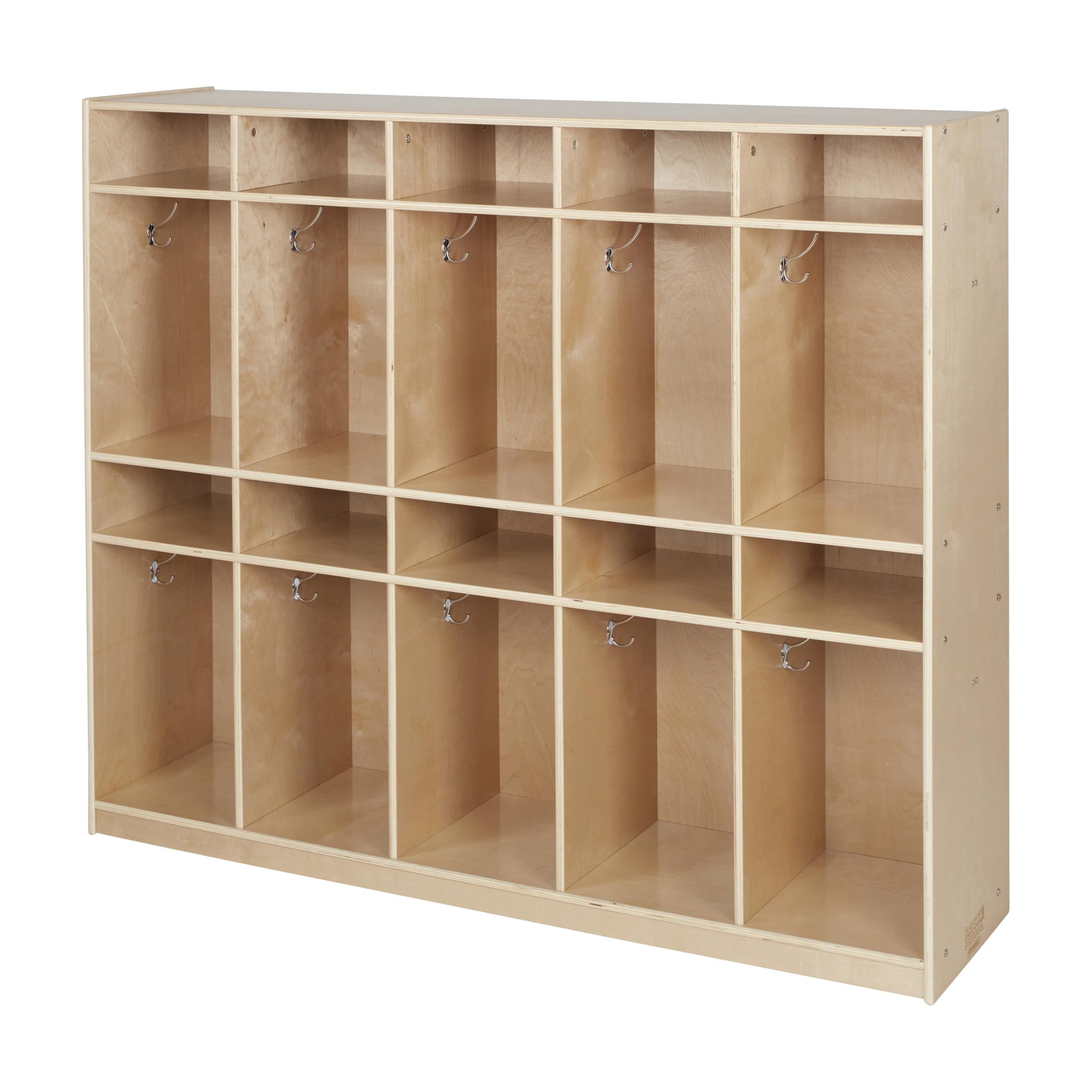 Back2School Express 10-Section Cubby Storage Coat Locker, Backpack Organizer, Natural