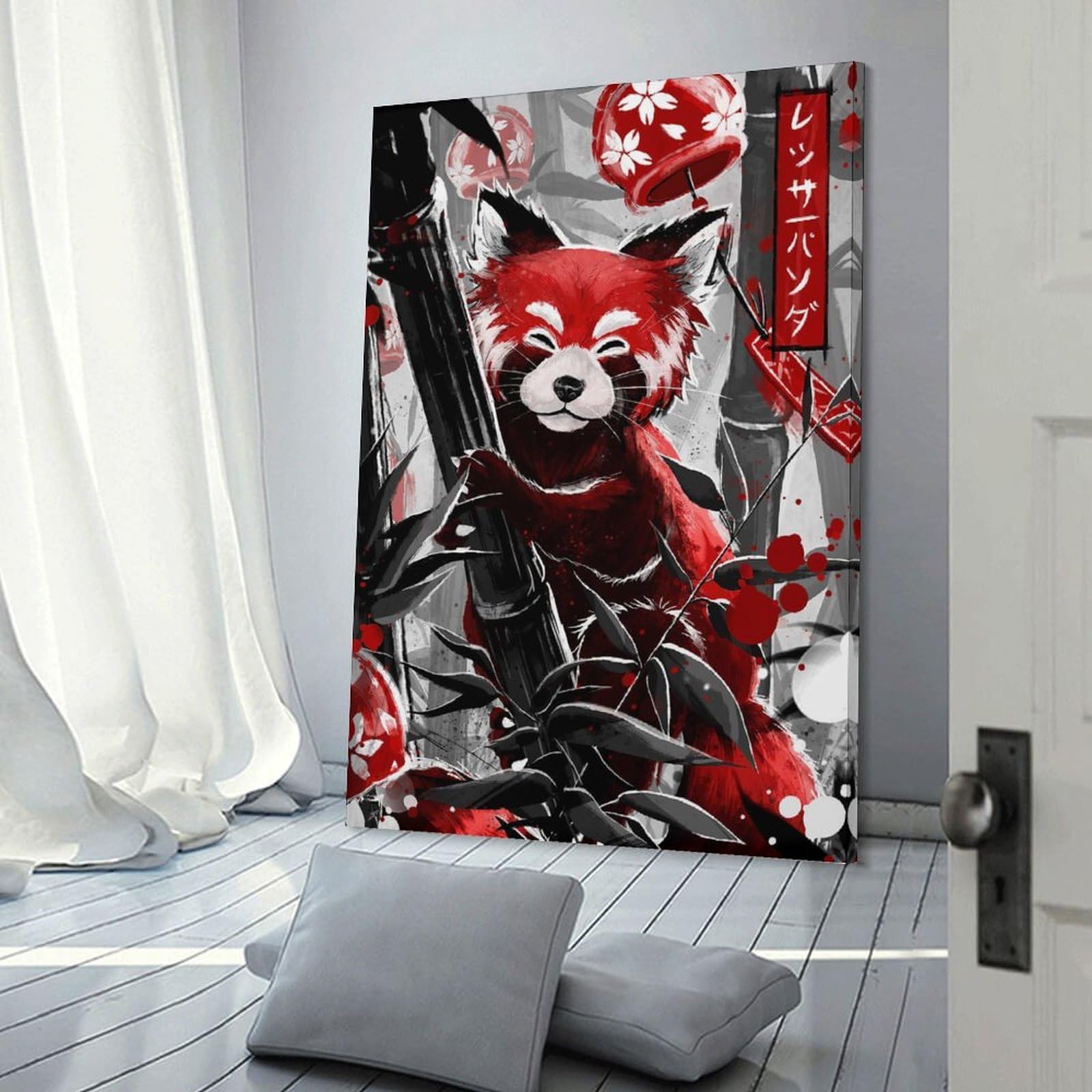 Junmoney Guardian of The Emerald Forest - Red Panda Wall Picture Print 24x36inch(60x90cm), for Home Office, Desk Area Or Studio, Home Office Artwork with Decorative Appeal