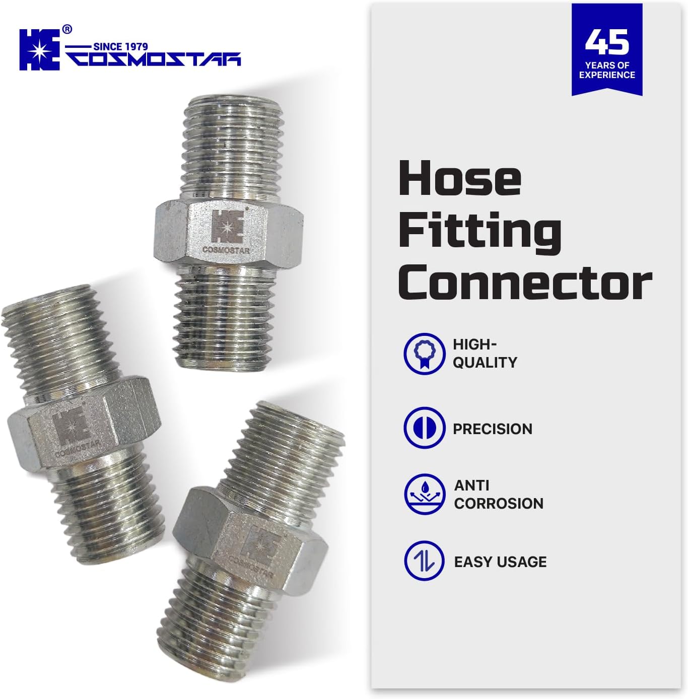 Cosmostar 1/4" x 1/4" Hose Fitting for Connecting 1/4" Airless Paint Hoses, Compatible with 243025-3 pcs(NGG0404S-3P)