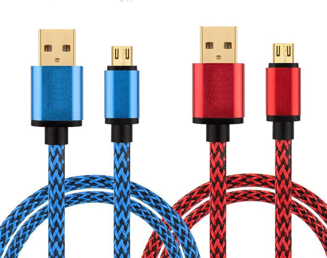 WITPRO Galaxy S7 S6 Edge Charger, Braided Nylon Gold-Plated Fast Data/Sync USB Charging Cable for Samsung Galaxy S7/S6/S4, Note 4/5, Tab E a S2, More (3.3Ft, 2-Pack)