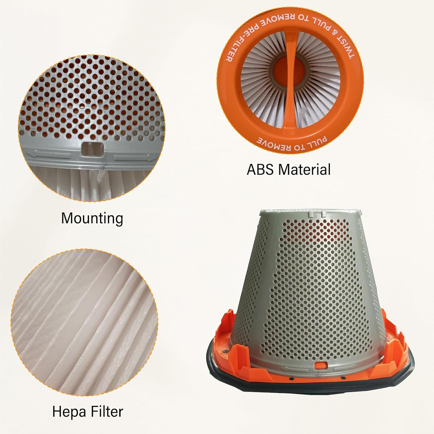 CMCVH001C1 Filter for Craftsman V20 Cordless Hand Vacuum CMCVH001C1, N900287 Filter for Black Decker BCHV001D1 BCHV001C1 BCHV001B Cordless Hand Vacuum Replacement Parts - Image 3