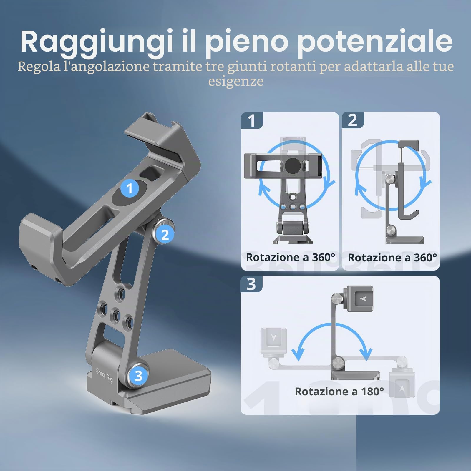 SMALLRIG Supporto per telefono in metallo con piastra di base per Arca-Swiss, compatibile con DJI RS 4 Mini e RS 3 Mini, adattatore per supporto per telefono con giunti di regolazione gratuiti