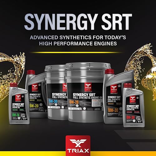 Miniatura 9 de TRIAX Synergy SRT 5W-20 Aceite de motor PAO-éster completamente sintético, drenaje de 12.4 mi, modificación por fricción molyboro, licencia API SP,