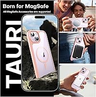 Vista 16 de TAURI Funda magnética 2 en 1 transparente para iPhone 14 Pro, compatible con Magsafe [no amarillenta] con protector de pantalla, protección de grado