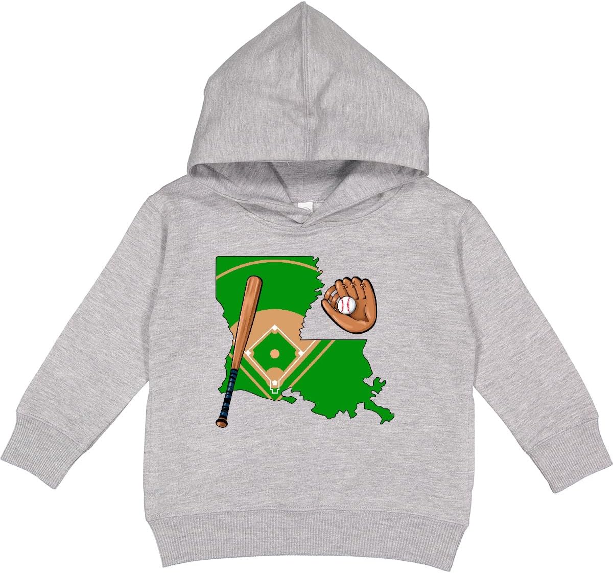 inktastic Louisiana Baseball Diamond with Bat and Glove Toddler Hoodie