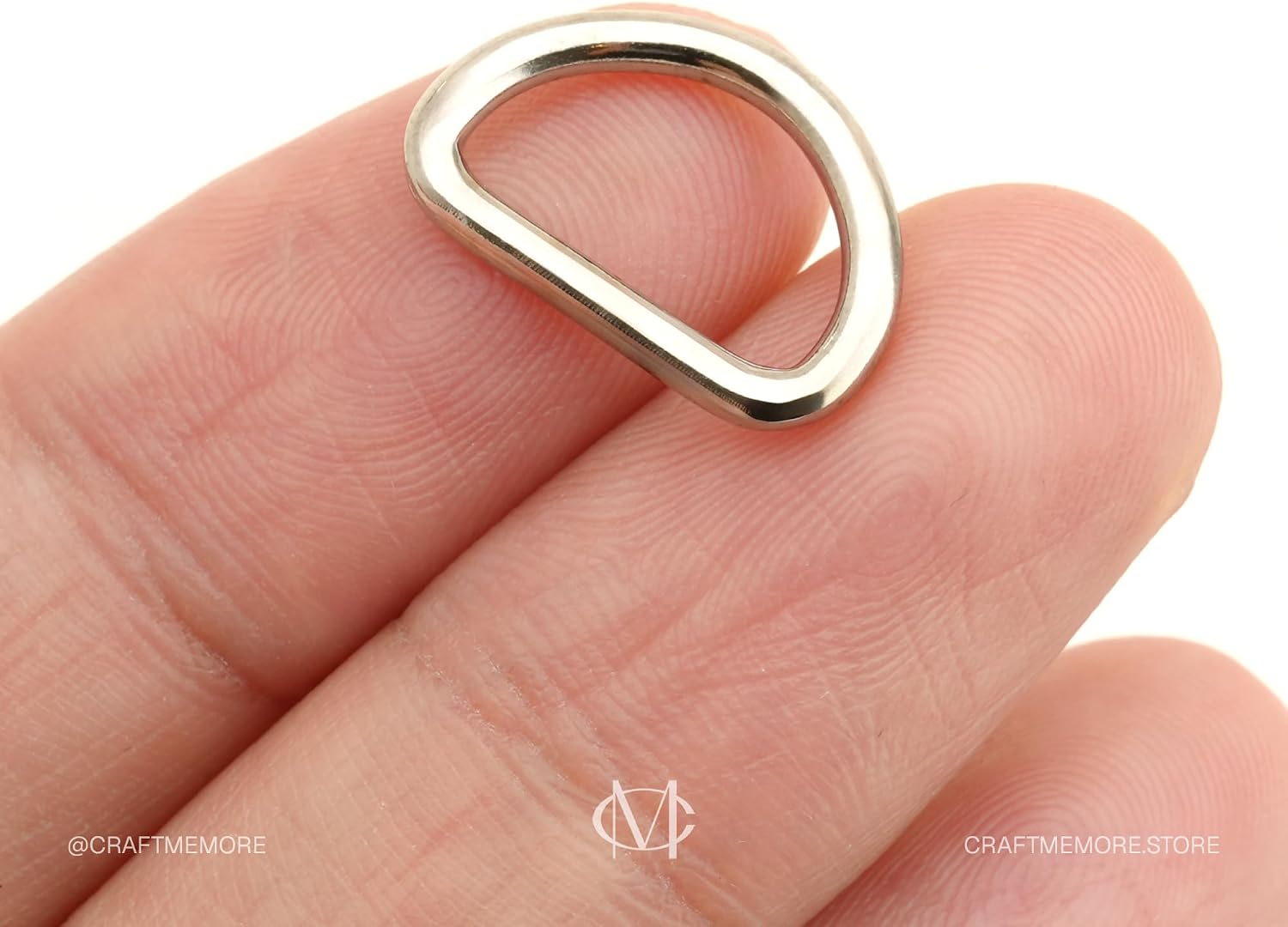 CRAFTMEMORE 3/8 or 1/2 Inch Tiny D-Ring Findings Metal Welded D Rings for Zipper Puller Lanyard Purse Making DIY Craft 50pcs (Silver, 1/2 Inch)