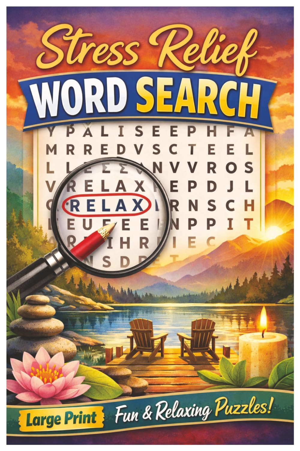 stress relief word search: word puzzles for seniors