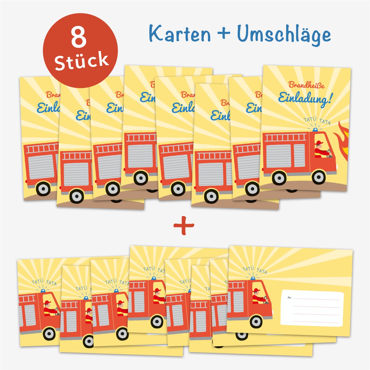 Carte Cartes Invitation Anniversaire Pompier Par 12 Avec Enveloppes Réf 458 Anniversaire Enfant Pompier