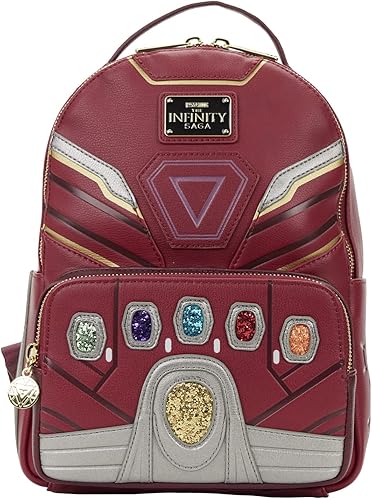Loungefly Marvel Avengers Iron Gauntlet Infinity Saga Hero Mini Mochila, Rojo -, Bolso de hombro