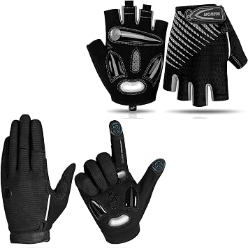 Half Finger Bike Gloves Bicycle Cycling Gloves MK121-one pairGray-X-Large Full Finger Bike Gloves Bicycle Cycling Gloves MK122-one pair -Black-X-Large
