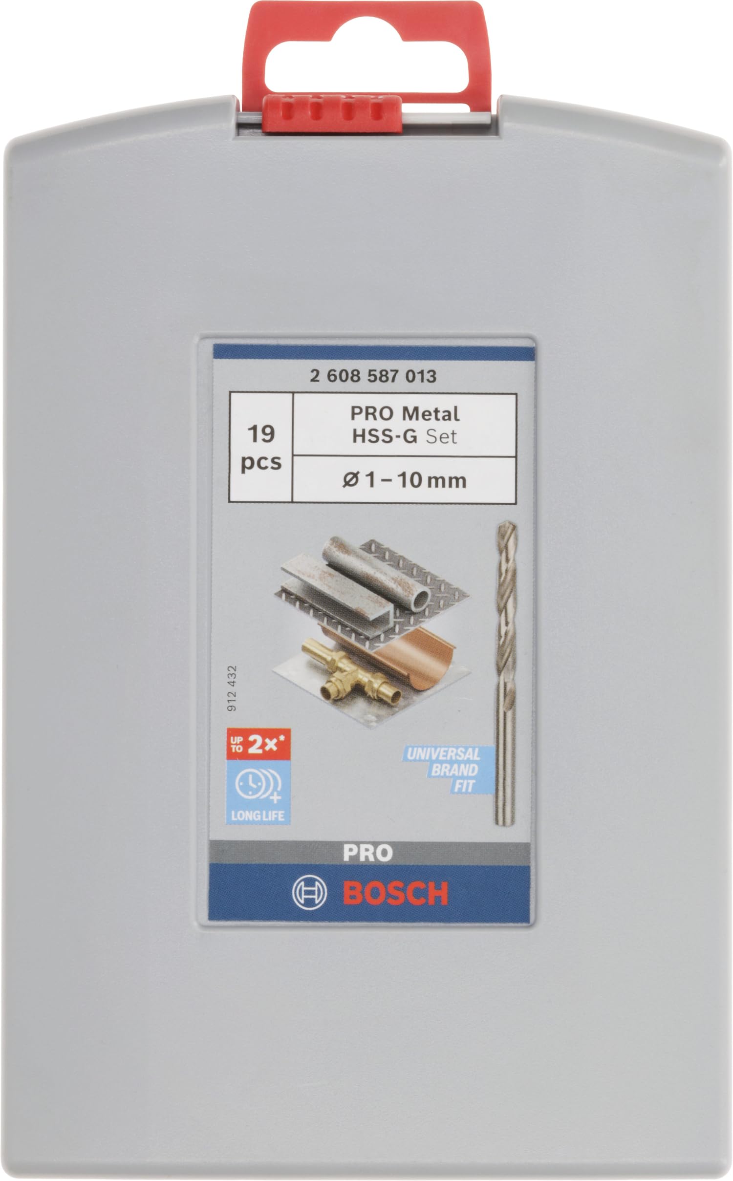 Bosch Accessories Jeu de forets à métaux ProBox HSS-G 19 pièces Argent