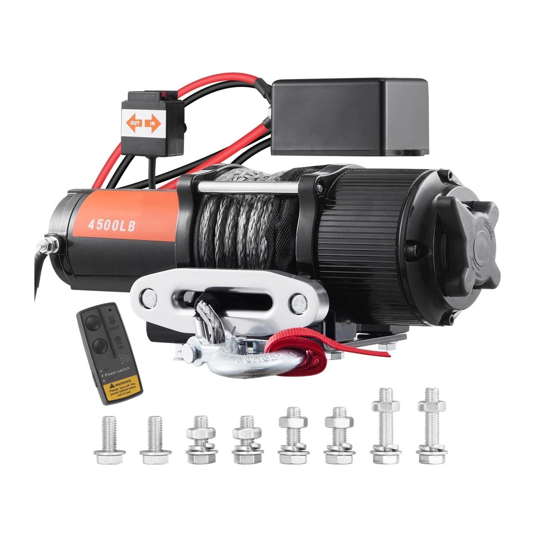 Wciągnik łańcuchowy Elektryczna Wciągarka Wciągarka Elektryczna 4500lbs ATV/UTV Z Nylonowej/stalowej Liny Bezprzewodowym/przewodowym Pilotem Do Holowania Samochodu Ciężarowego
