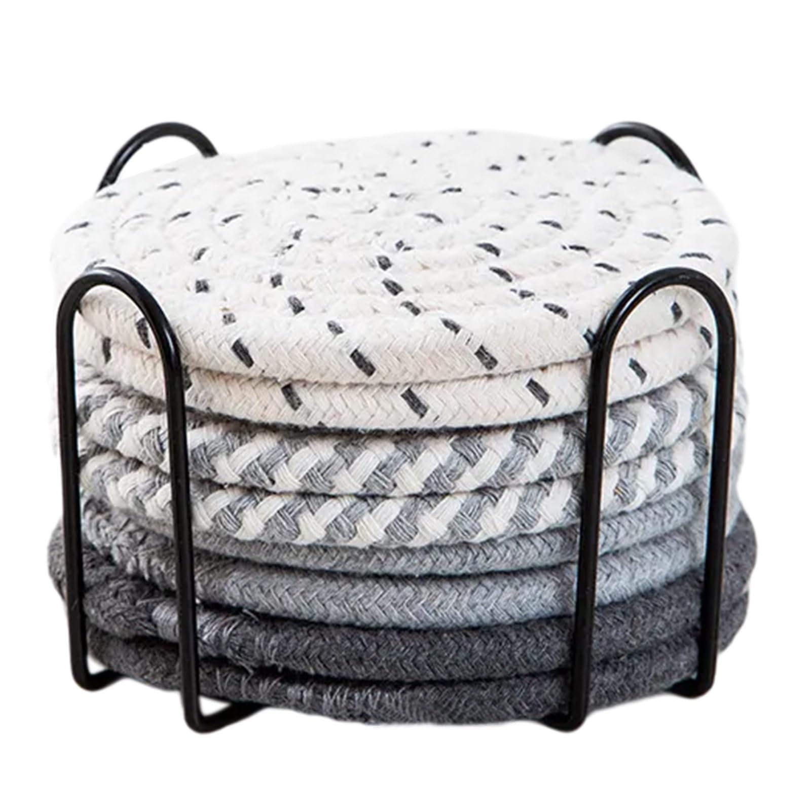 YWLUUOO 8Pieces Weave Drink Mats Functional Drink Mats Practical Meal Heat Insulated Cup Washable Table for Meal