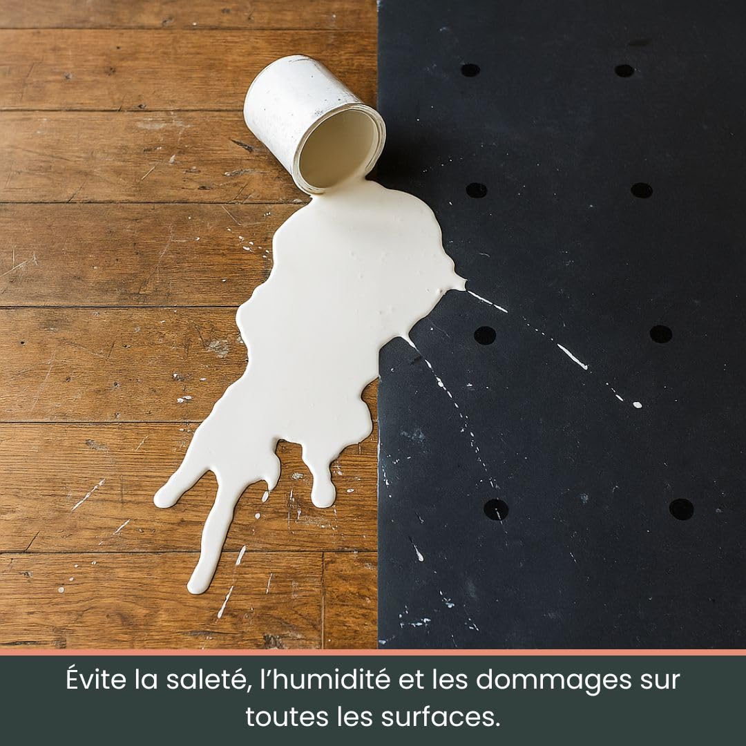 Bache Protection Peinture 300 g/m² gris/gris, Rouleau Protection Sol 35 m², Revêtement De Sol Chantier, Alternative Polyane Rouleau Pour Rénovation Intérieure