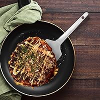 Vista 5 de TIKUSAN Okonomiyaki - Espátula para barbacoa de acero inoxidable, fabricada en Japón (4.7 x 10.8 pulgadas)