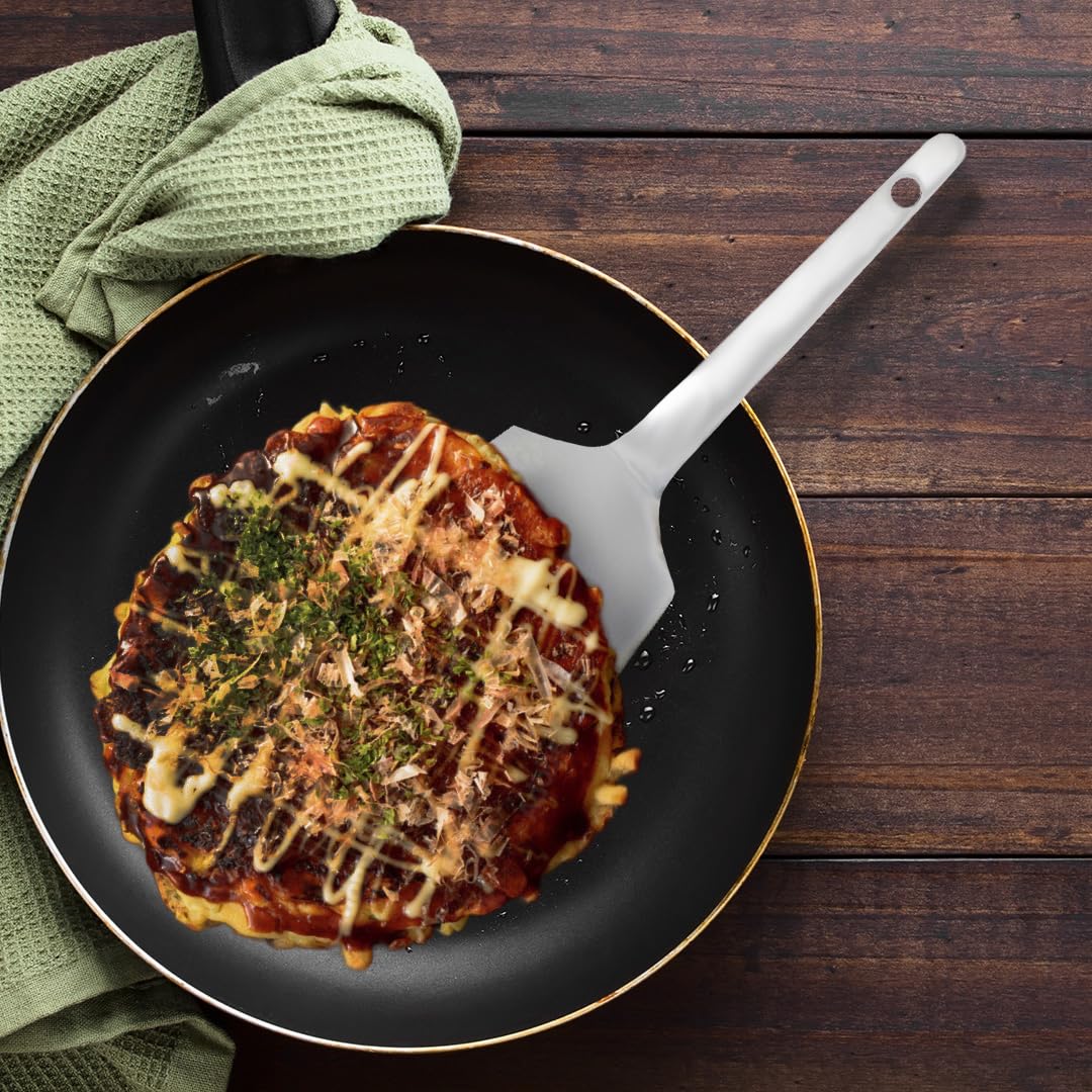 TIKUSAN Okonomiyaki Łopatka do grilla ze stali nierdzewnej wyprodukowana w Japonii (7 x 18 cm)