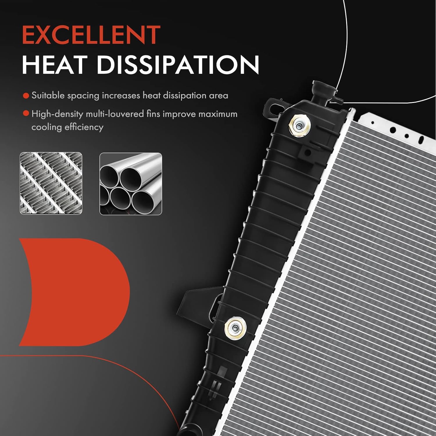 A-Premium Engine Coolant Radiator Assembly with Transmission Oil Cooler Compatible with Ford Ranger & Mazda B3000 B4000, 1995 1996 1997, 3.0L 4.0L, 1 Row Core, Replace# 1722