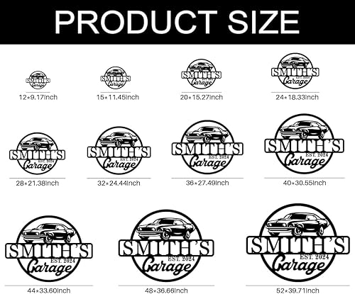 Miniatura 6 de Letreros personalizados de taller de automóviles estadounidenses, decoración de pared grande personalizada para garaje, cueva de hombre, regalo de