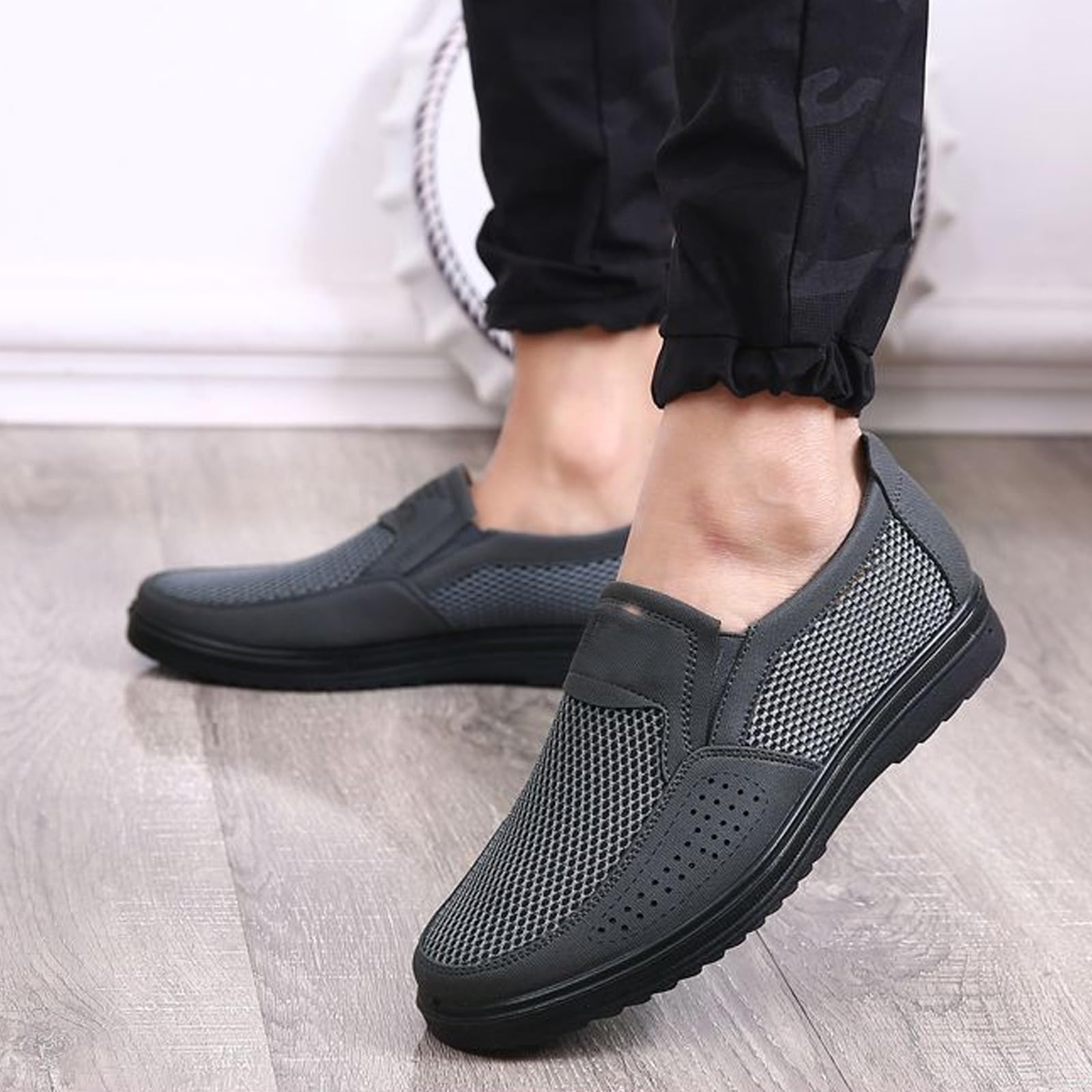 Zapatos ortopédicos de malla transpirable para hombre, cómodos, ligeros, antideslizantes, para verano, al aire libre, cómodos y ligeros