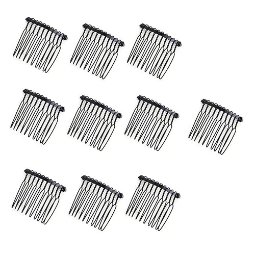10 dientes de metal negro pinzas para el pelo mágico pasadores laterales alambre torsión moño abrazadera invisible Bang peine 10 unids