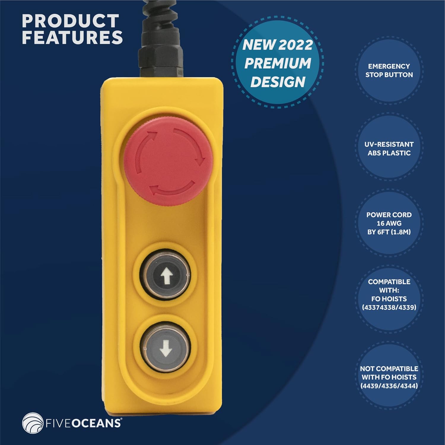 🛒 Flаѕh Sаlе Five Oceans FO4318 Replacement Remote Control for Overhead Electric Hoist Crane, 6FT