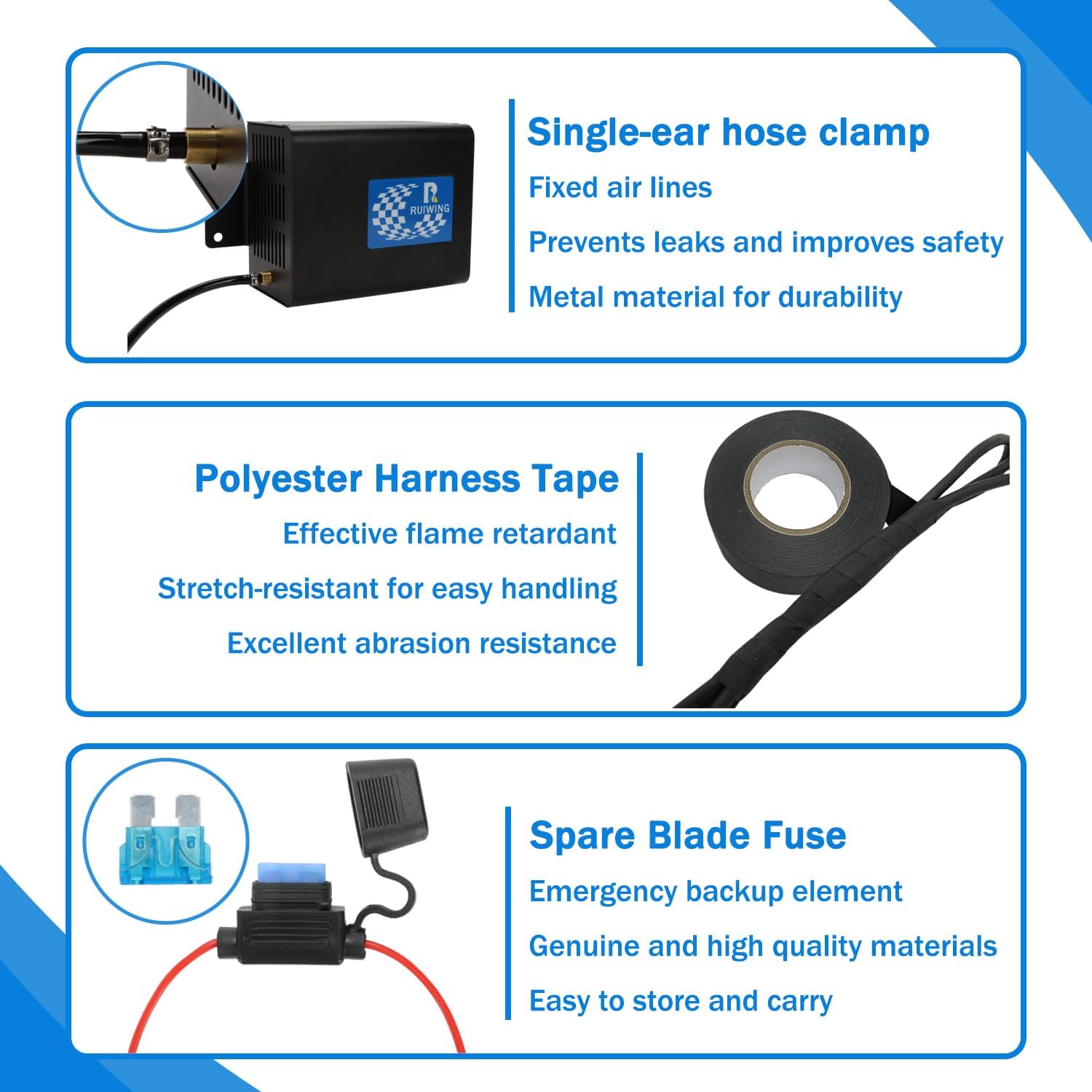 Air Bag Compressor Kit, On Board Air Compressor System with Air Ride Compressor, Pressure Gauge, Hardware and Air Line, for Truck Air Suspension Control