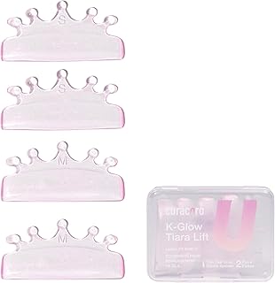 Curacoro Lash Lift Shields, 4 Pcs/2 Sizes, Korean Eyelash Lift Pads, Self Adhesive Eyelash Lifting Signs for Stretching an...