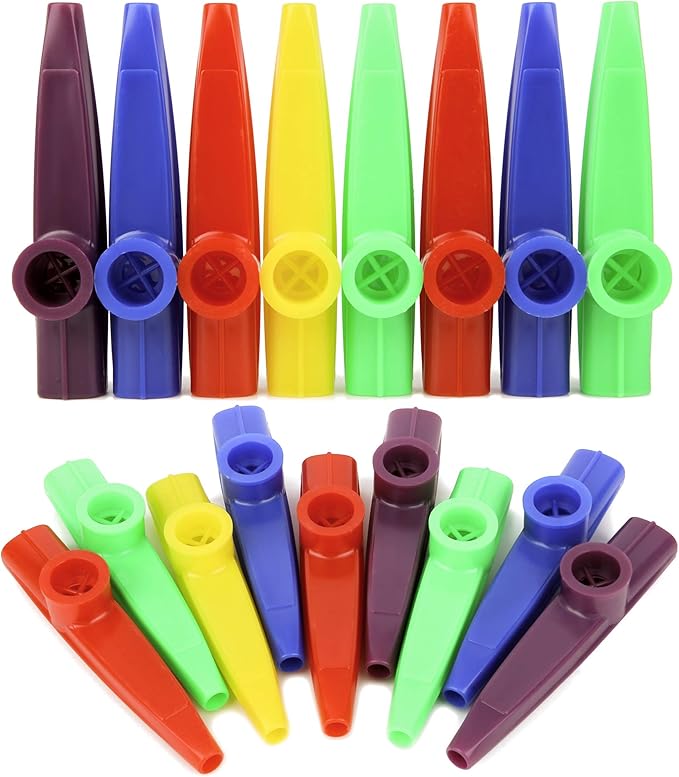 PROLOSO 15 Pcs Bulk Kazoos Plastic Musical Instruments for