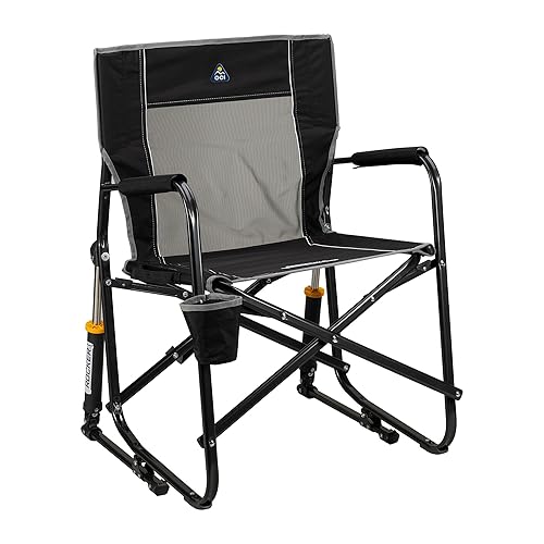 GCI OUTDOOR Freestyle Rocker Outdoor Rocking Chair with Beverage Holder - Freestyle Rocker - Black