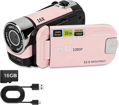 Camcorder Video Camera,16X Zoom Recorder with 16GB SD Card