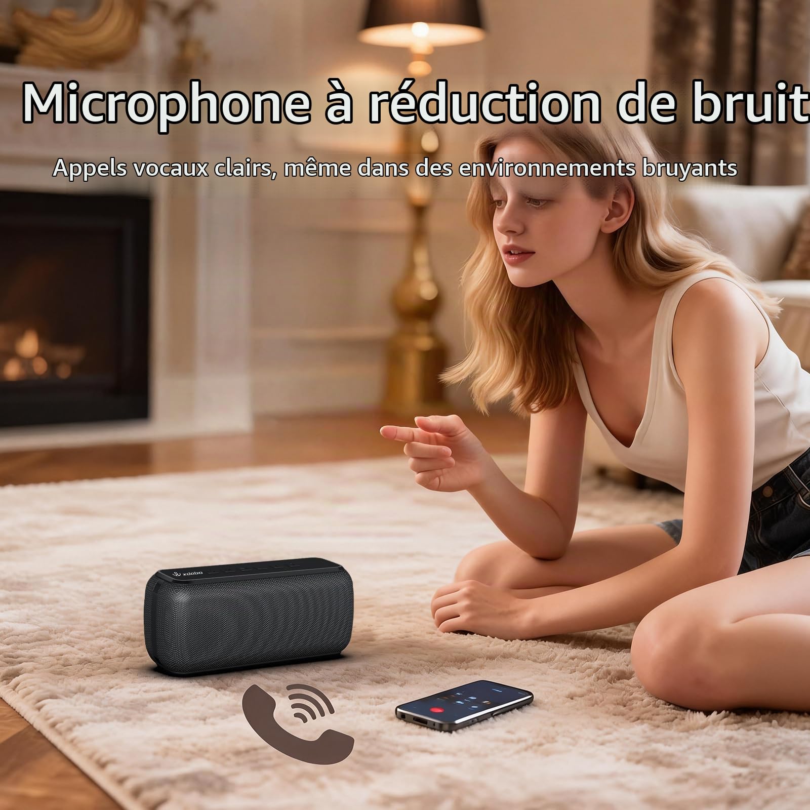 XDOBO X8 II Haut-Parleur Bluetooth 60W Portable avec Basses Profondes, IPX5 Étanche, Bluetooth 5.0, Appairage Stéréo TWS, 8 Heures d’Autonomie, Carte TF & AUX – Enceinte Extérieure