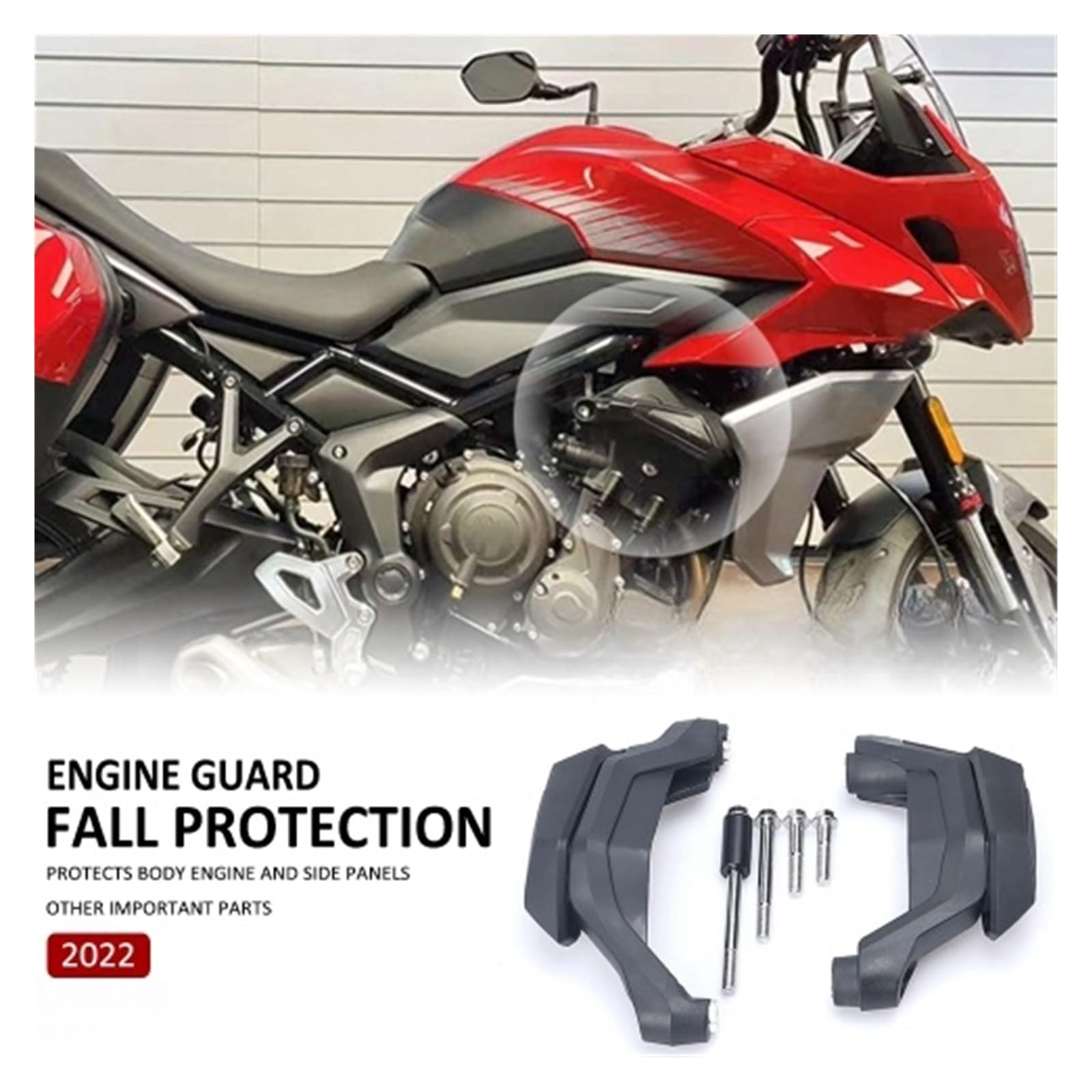 Protection de Moteur de Moto Cadre Anti-Collision Curseur Protection Contre Les Chutes Couverture de Protection Contre Les Chutes Compatible avec Sport 660 Sport660 2022
