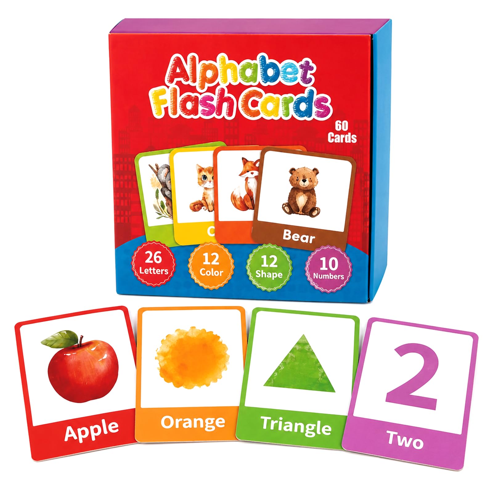 60Pcs Phonics Flash Cards for Toddlers, First Words Flash Cards with Theme Categories, Ideal Learning Cards for Preschool Education, Fun Educational Toys for Vocabulary Development