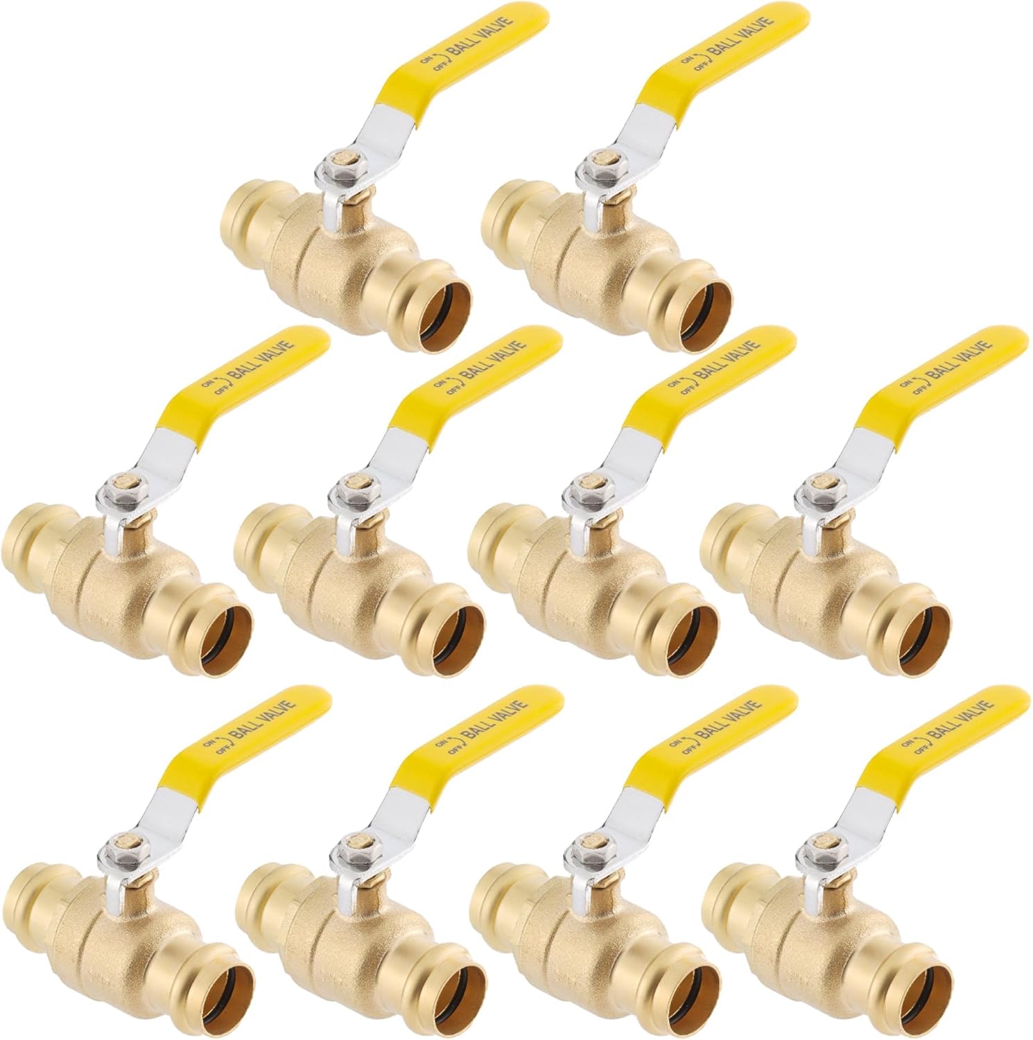 3/4" Press propress Ball Valve with EPDM O-Ring 1/4-Turn Full Port Shut Off Stop Valve for Copper Tubing Connection LF Brass 10PCS
