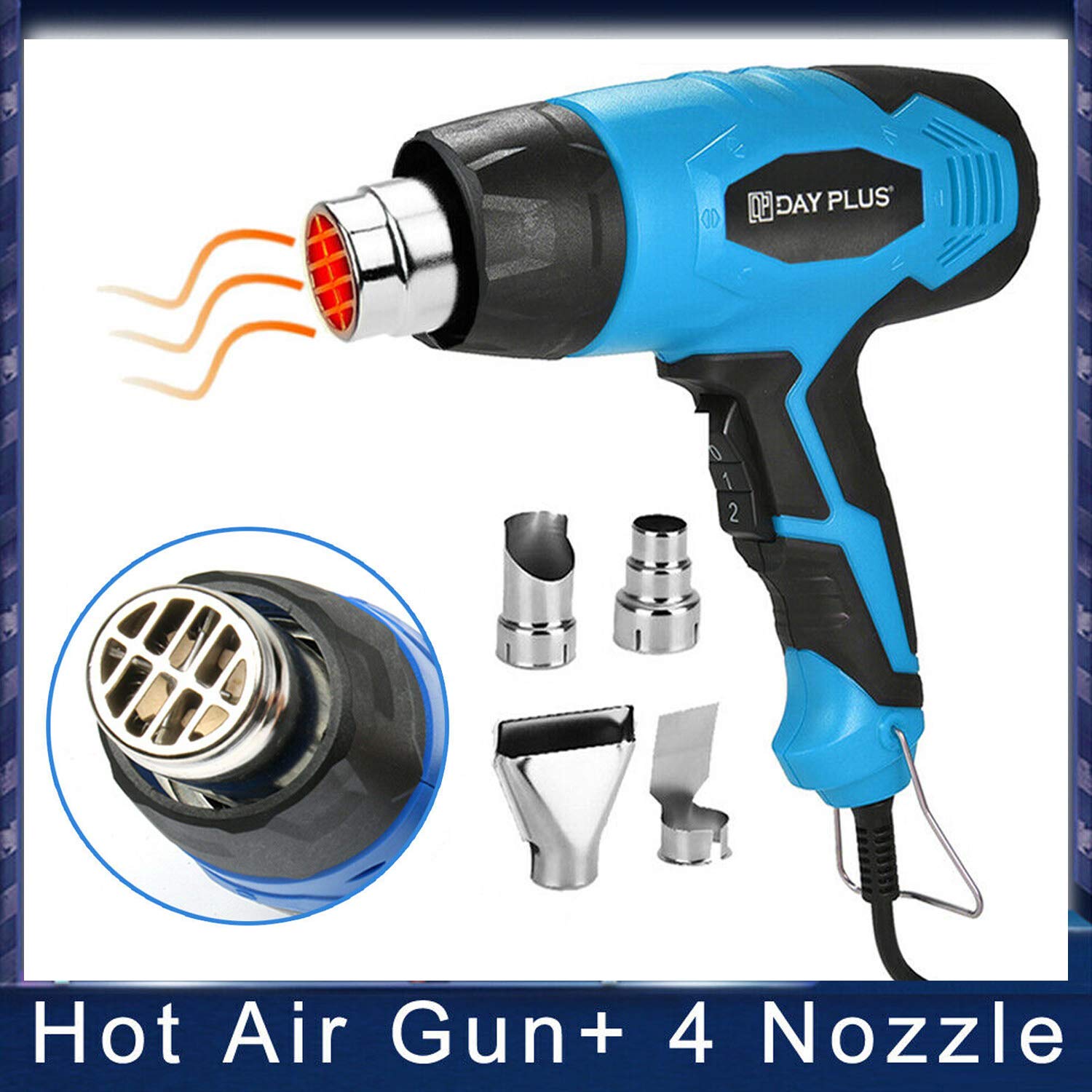 Heat Gun, 2000W Professional Hot Air Gun Kit – Remove Paint, Varnish, Dissolve Adhesives, Shape Plastic Tubing & More – Heat Settings: 50-650°C – for DIY, Home Improvement & Restoration