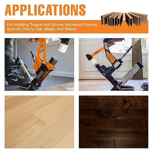 Miniatura 3 de Freeman Grapas para pisos  Calibre 15.5  1-12 pulgadas  Pegamento combinado  Corona de 12 pulgada  1,000 unidades  Piso de madera dura, tablones de