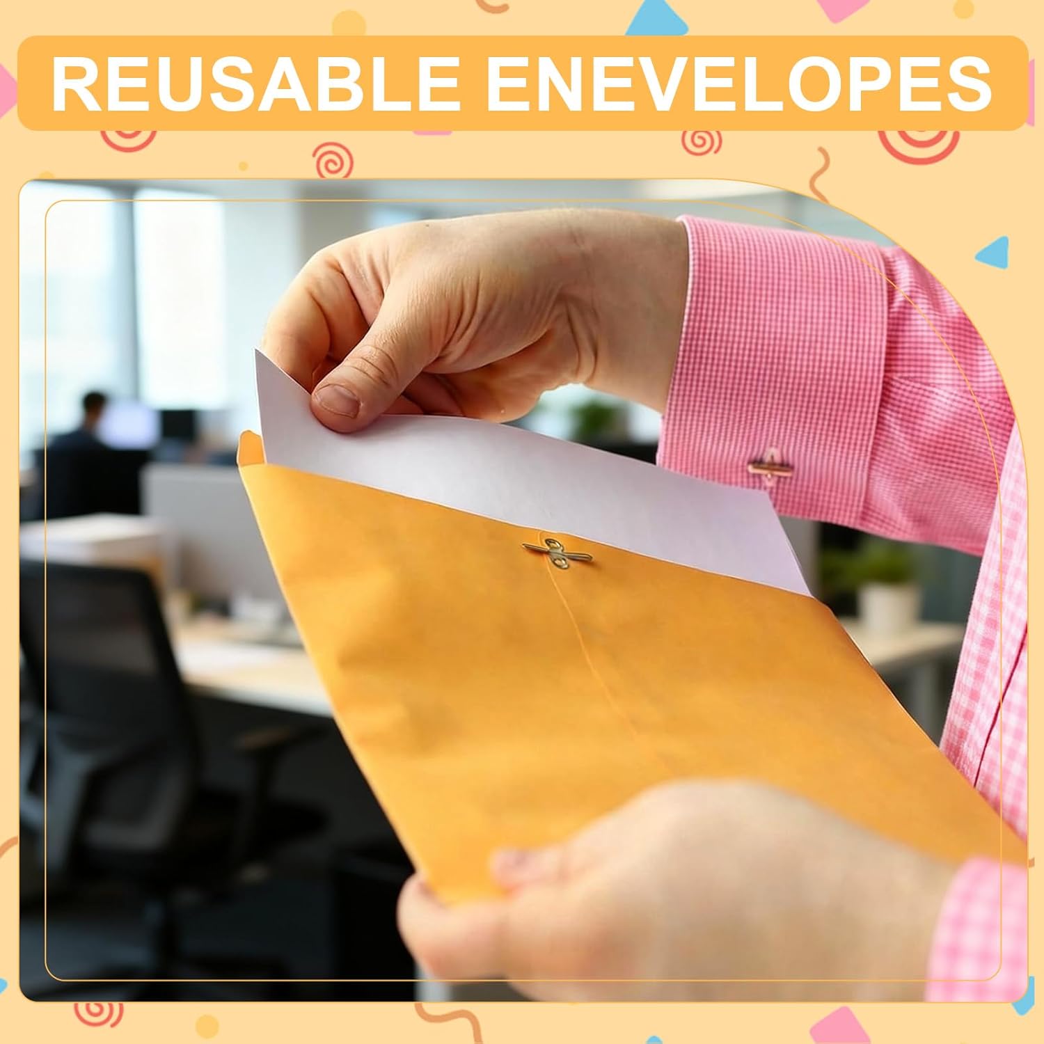 100Pcs Heavy Duty Kraft Paper Manila Clasp Envelopes - 10x13” Bulk Manila Envelopes with Metal Clasp & Gummed Seal for Mailing, Shipping & Document Storage