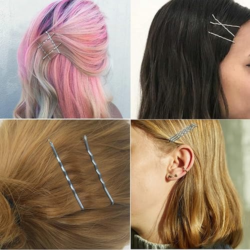Miniatura 4 de 220 horquillas plateadas de 2.76 pulgadas para mujer, alfileres grandes con caja, horquillas antideslizantes reutilizables, ideales para cabello