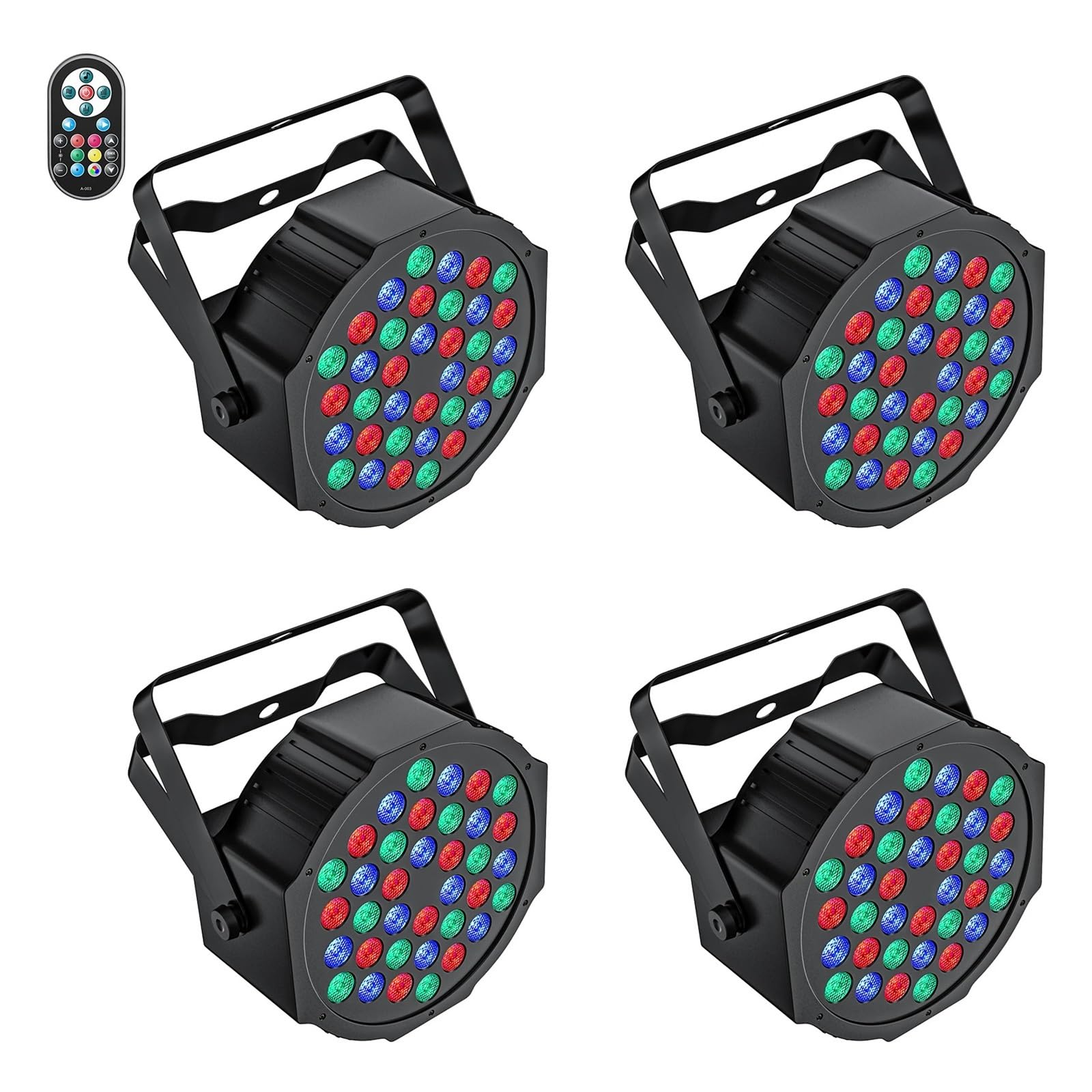 2PCS/4PCS LED Par Light RGBW Stage Flat Par Lighting Effect DJ Disco Party Bar Wedding Birthday Show Lights Uplights for Events(4PCS)