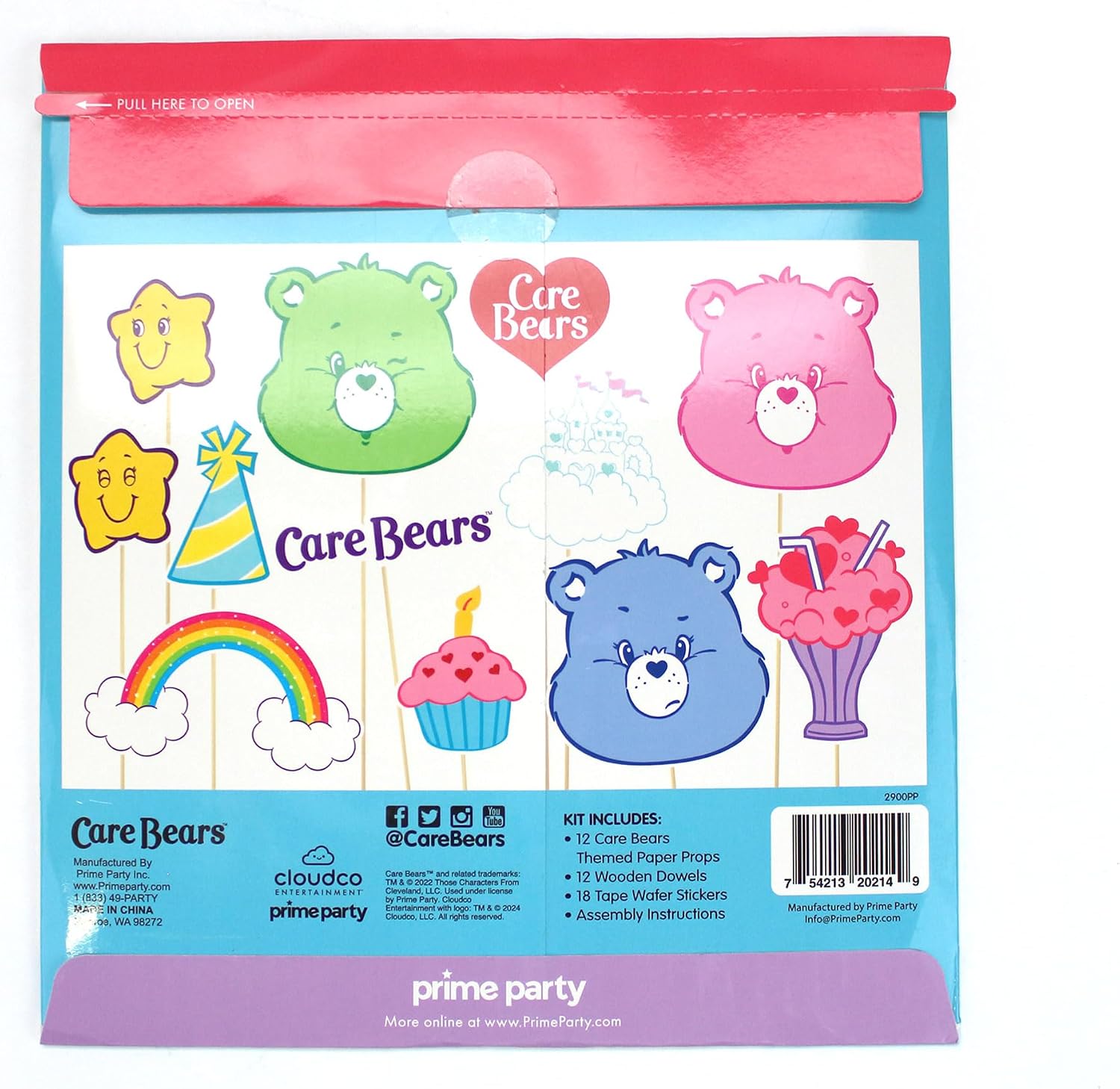 Care Bears Photo Booth Props - 13 Colorful Accessories Featuring Cheer Bear and More - Perfect for Kids' Parties