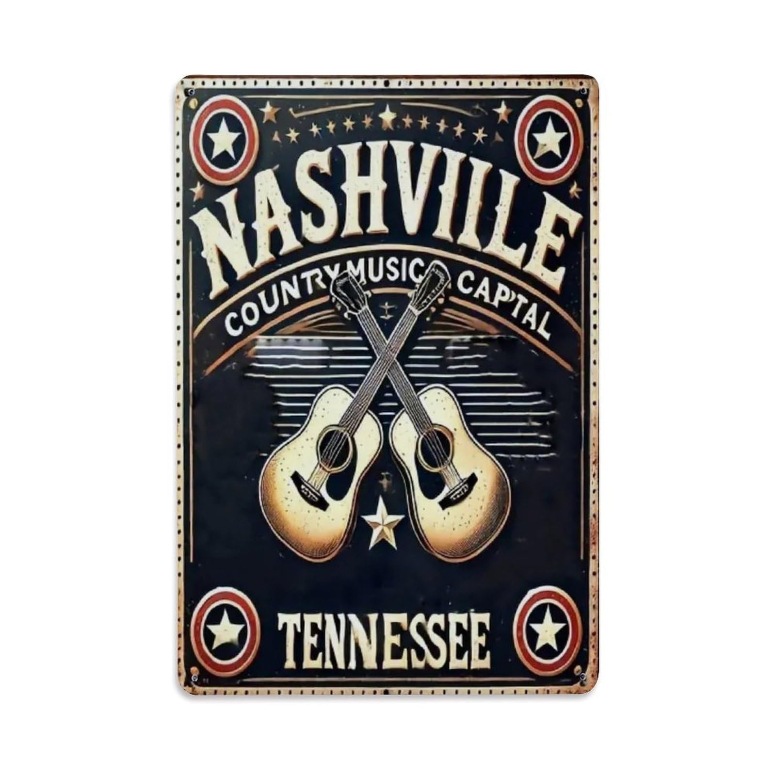 Rkundrne Vintage Country Music Metal Tin Sign Garden Bedroom Cafe Bar Man Cave Home Wall Decor Metal Poster 8X12 In