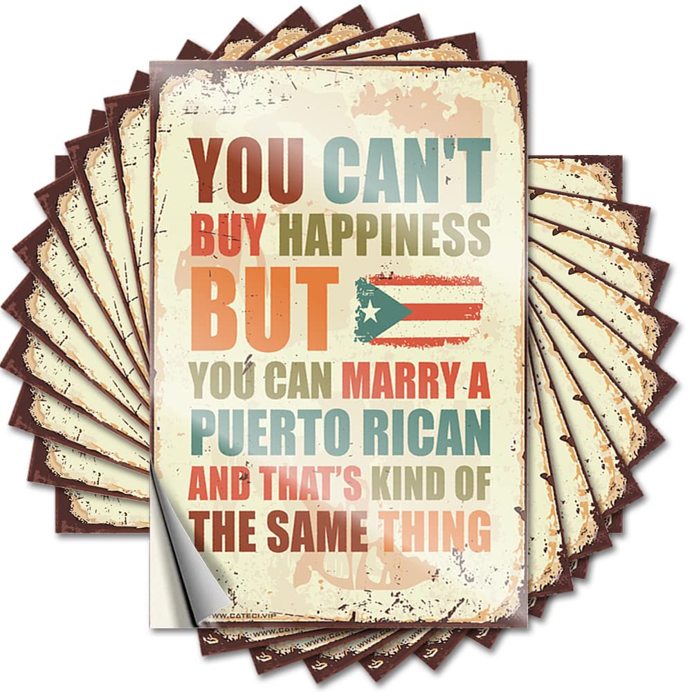 Funny Sticker - Bookish Bottle You Can't Buy Happiness But You Can Marry A Puertorican for Coffee Coffee(8X12CM)