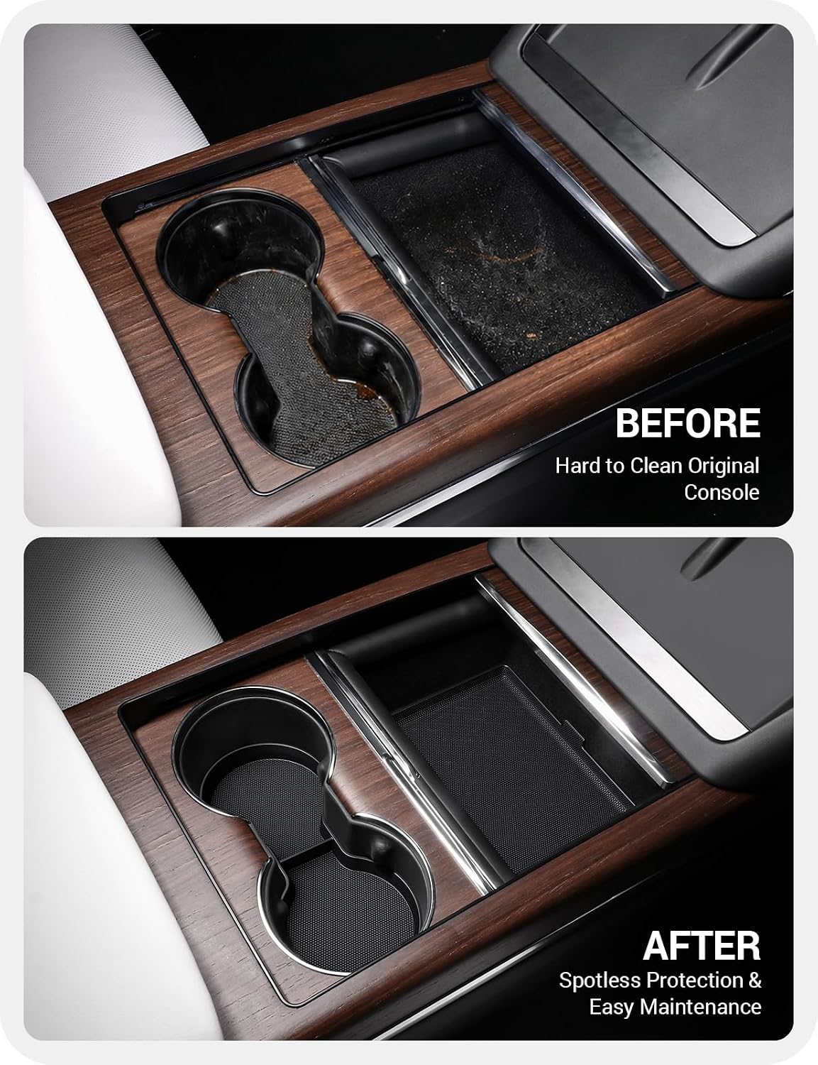 BASENOR Center Console Storage for 2022-2026 Tesla Model S Model X-2 PCS image 3